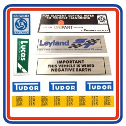 Mini 1275GT 7 Piece Engine Bay Sticker Bundle