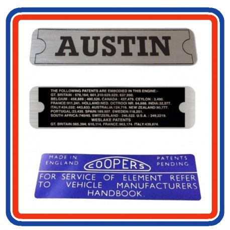 Mk2 Austin Mini 3 Piece Engine Bay Sticker Bundle