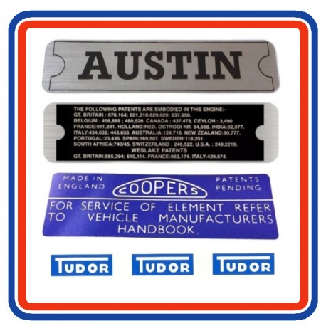 Mk2 Austin Mini 4 Piece Engine Bay Sticker Bundle