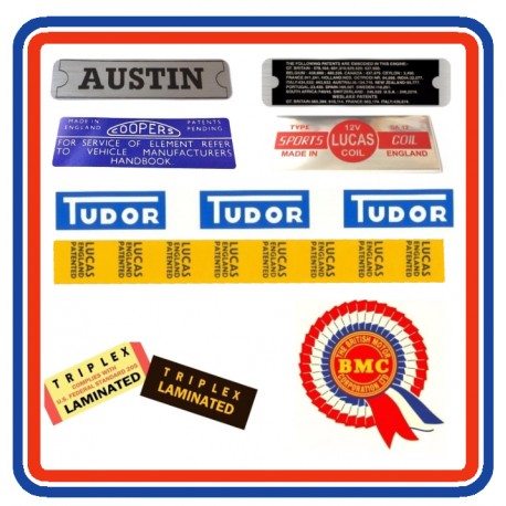 Mk2 Austin Mini 8 Piece Engine Bay Sticker Bundle