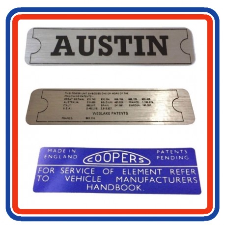 Mk1 Austin Mini 3 Piece Engine Bay Sticker Bundle