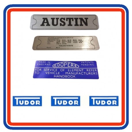 Mk1 Austin Mini 4 Piece Engine Bay Sticker Bundle