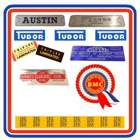 Mk1 Austin Mini 8 Piece Engine Bay Sticker Bundle
