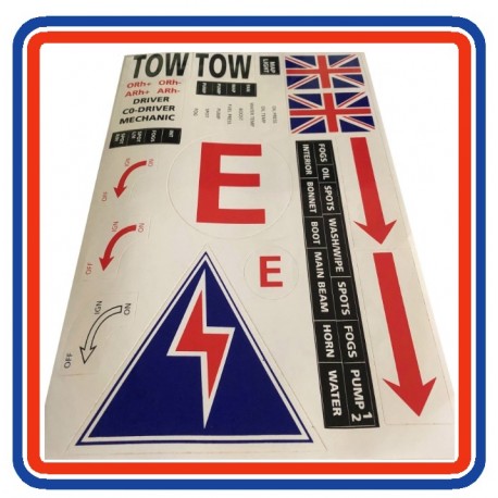 Self Adhesive Motorsport Scrutineers Sticker Sheet