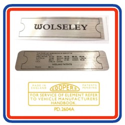 Wolseley Hornet 3 Piece Engine Bay Sticker Bundle 1961-1963