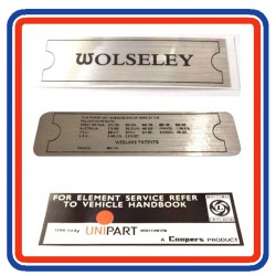 Wolseley Hornet 3 Piece Engine Bay Sticker Bundle 1966-1969