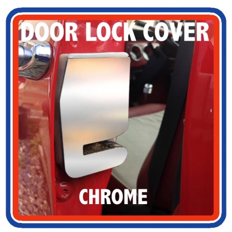 Chrome Mini Side Door Lock Mechanism Cover (pair)