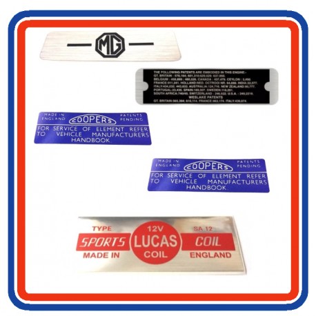 MGB & GT 5 Piece Engine Bay Sticker Bundle