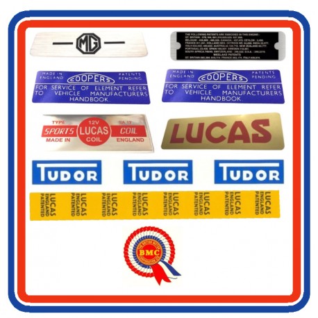 MGB & GT 9 Piece Engine Bay Sticker Bundle