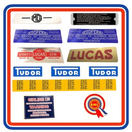 MGB & GT 10 Piece Engine Bay Sticker Bundle
