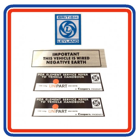 MGB & GT 4 Piece Engine Bay Sticker Bundle (British Leyland)
