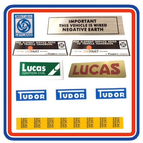 MGB & GT 8 Piece Engine Bay Sticker Bundle (British Leyland)