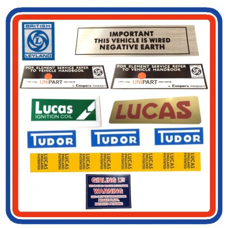 MGB & GT 9 Piece Engine Bay Sticker Bundle (British Leyland)