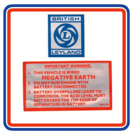 MGB & GT 2 Piece Engine Bay Sticker Bundle (Plastic Bumper)