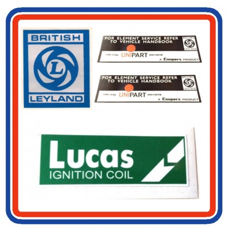 MGB V8 4 Piece Engine Bay Sticker Bundle