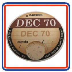 Blank Tax Disc December 1970