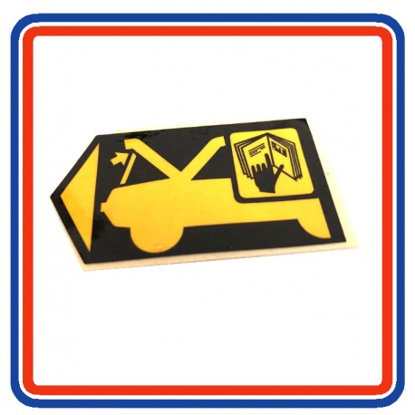 MGF Engine Cover Warning Label