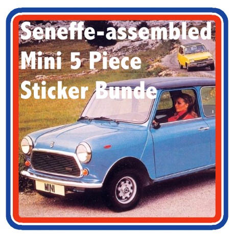 BL Mini Mk4 1000 & 1100 Special 'Assembled in Belgium' 5 Piece Engine Bay Sticker Bundle