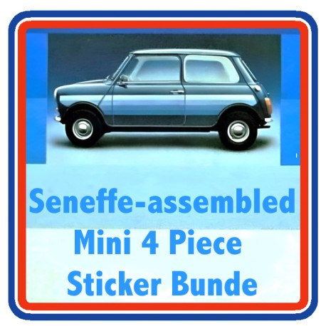 BL Mini Mk4 1000 & 1100 Special 'Assembled in Belgium' 4 Piece Engine Bay Sticker Bundle