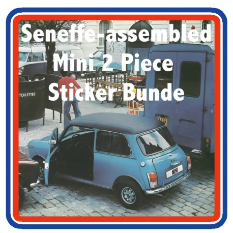 BL Mini Mk4 1000 & 1100 Special 'Assembled in Belgium' 2 Piece Engine Bay Sticker Bundle