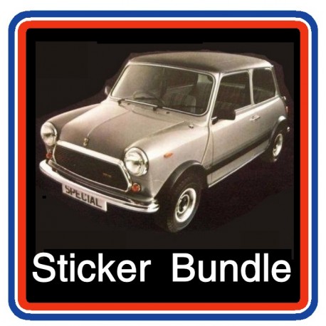 BL Mini Mk4 1100 'Mini Special' 5 Piece Engine Bay Sticker Bundle