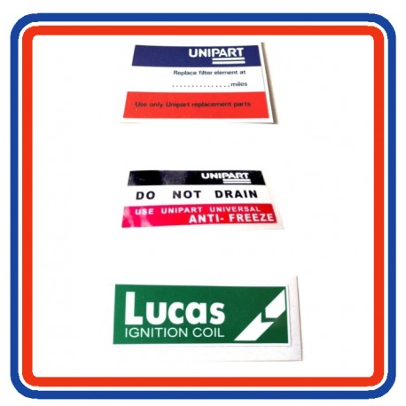 BL Mini Mk4 A+ 1000 3 Piece Engine Bay Sticker Bundle