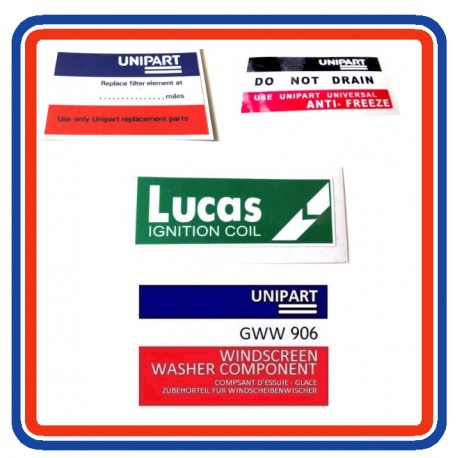 BL Mini Mk4 A+ 1000 4 Piece Engine Bay Sticker Bundle