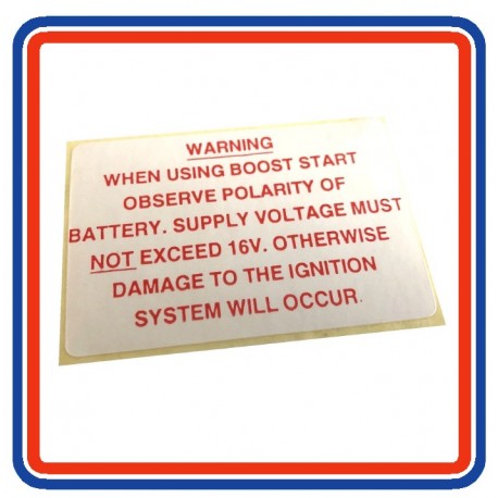Battery Warning Sticker MGB GT CRST111