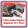 5x Mini Cooper Register Magazines for £5