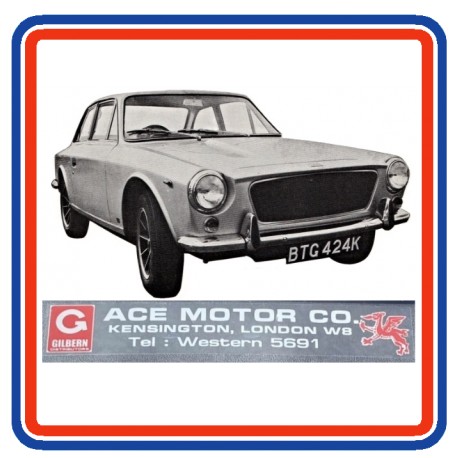 Ace Motor Co. London Gilbern Distributor Dealer Sticker