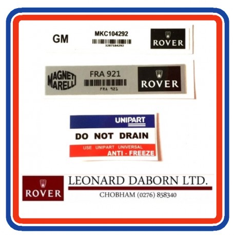 Rover Mini SPi 3 Piece Sticker Bundle + Dealer Sticker