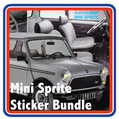 Austin Rover Mini Sprite 7 Piece Engine Bay Sticker Bundle