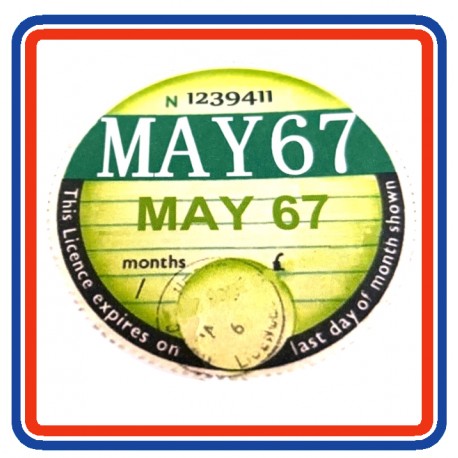 Blank Replica Tax Disc May 1967