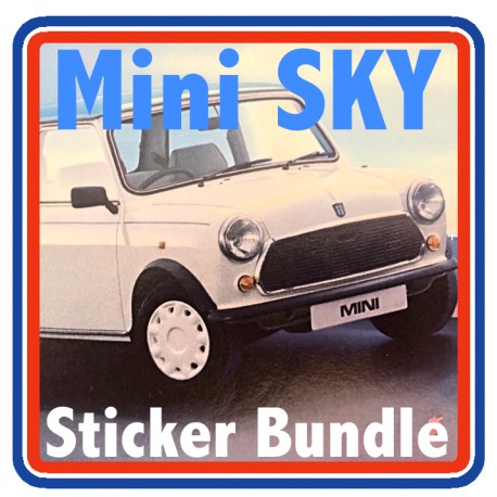 Austin Rover Mini Sky 7 Piece Engine Bay Sticker Bundle