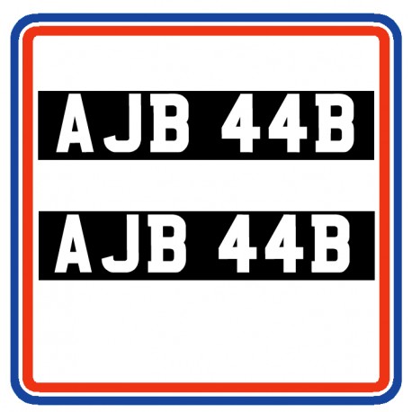 AJB 44B Stick on Number Plates