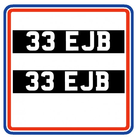 33 EJB Stick on Number Plates