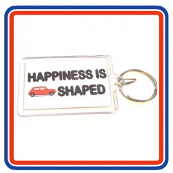 Happiness is Mini Shaped Key Ring