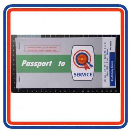 BMC Austin Morris MG Passport to Service Book