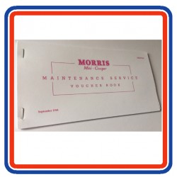 BMC Morris Mini, Cooper & Cooper S Replica Maintenance Service & Voucher Book 1961