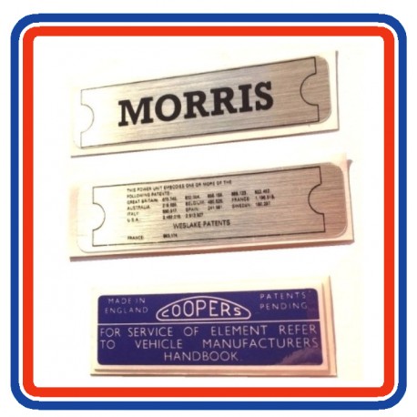 Morris Mini Mk1 850 1000 & Cooper Sticker Bundle 2