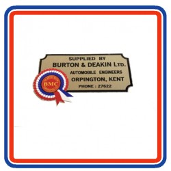 Supplied by Burton & Deakin Ltd Orpington Kent Interior Dealer Sticker