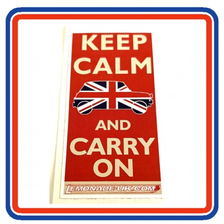 KEEP CALM AND CARRY ON - Mini Bumper Sticker
