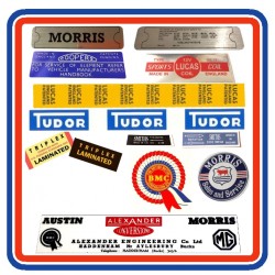 Morris Mini Mk1 850 1000 & Cooper Sticker Bundle 10 with dealer sticker