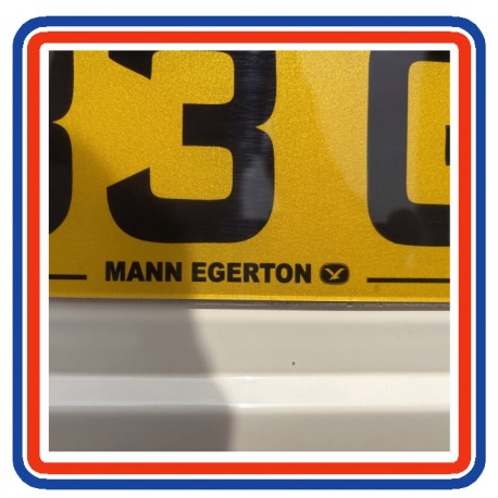 Mann Egerton Number Plate Stickers x2