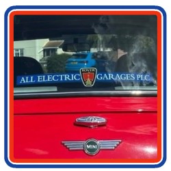 All Electric Garages PLC Rover Repro Dealer Sticker