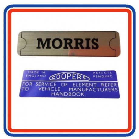 Morris Mini Mk2 850 1000 & Cooper 2 Piece Sticker Bundle