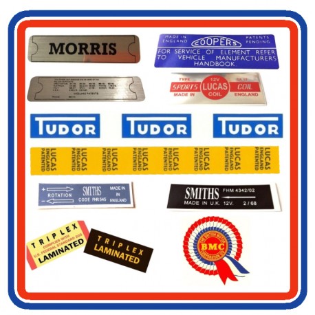 Morris Mini Mk2 850 1000 & Cooper Sticker Bundle 10