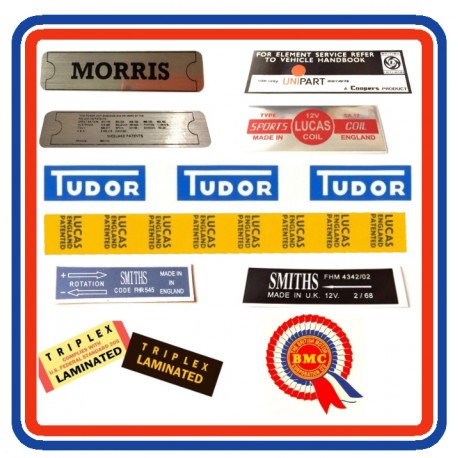 Morris Mini Mk2 850 1000 & Cooper Sticker Bundle 10