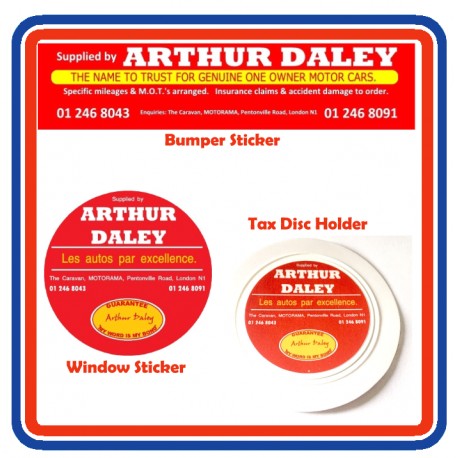 Arthur Daley Motorama Replica Sticker Bundle 4