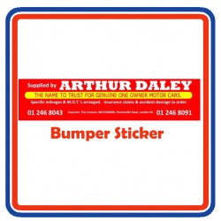 Arthur Daley Motorama Replica Bumper Sticker